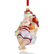 Holiday Lane Santa with a Drink Ornament