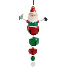 Holiday Lane Santa with Iron Jingle Bell Dangles Ornament