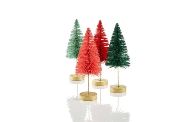  Set Of 4 6 Sisal Christmas (Orange/Green)