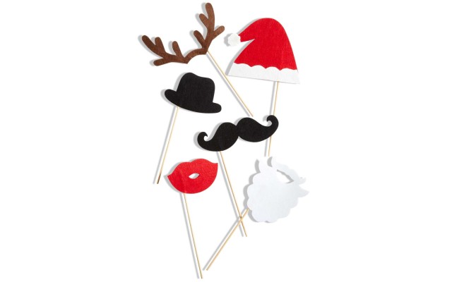  Set Of 6 Christmas Photo Booth Props