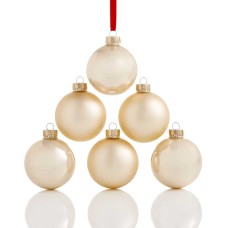 Holiday Lane Set Of 6 Glass Ball (Champagne)