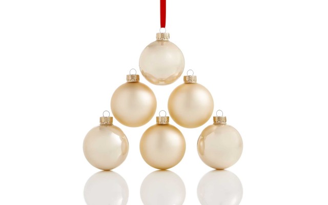  Set Of 6 Glass Ball (Champagne)