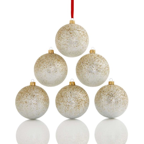  Set of 6 Shatterproof Ombré Ball Ornaments In Gold-Tone & Silver-Tone