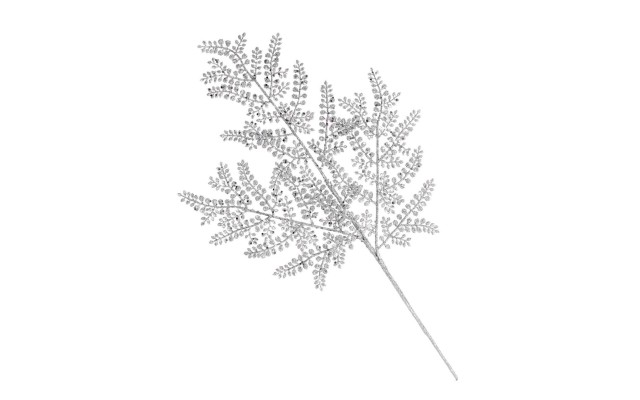  Silver Fern With Glitter Tree Ornament