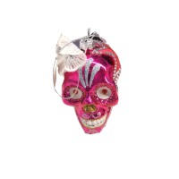 Holiday Lane Skull Ornament (Pink)
