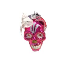 Holiday Lane Skull Ornament (Pink)