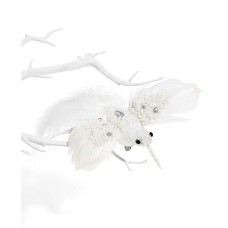 Holiday Lane White Bird with Sequins Bird Clip Ornament