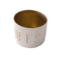 Holiday Lane White Porcelain Wish Candle Holder