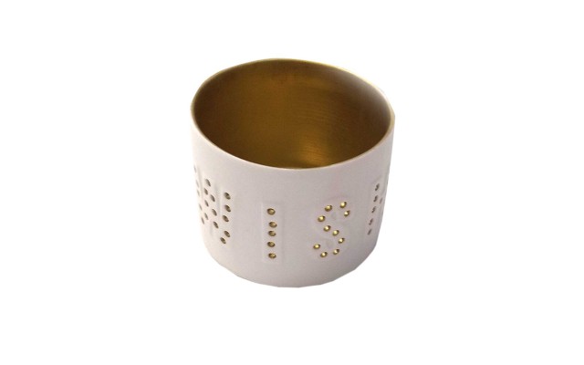  White Porcelain Wish Candle Holder