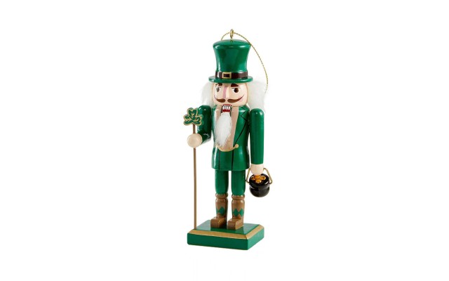  Wooden Green Irish Nutcracker Ornament