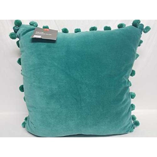  – Pom Pom Turquoise 20 x 20 Decorative Pillow