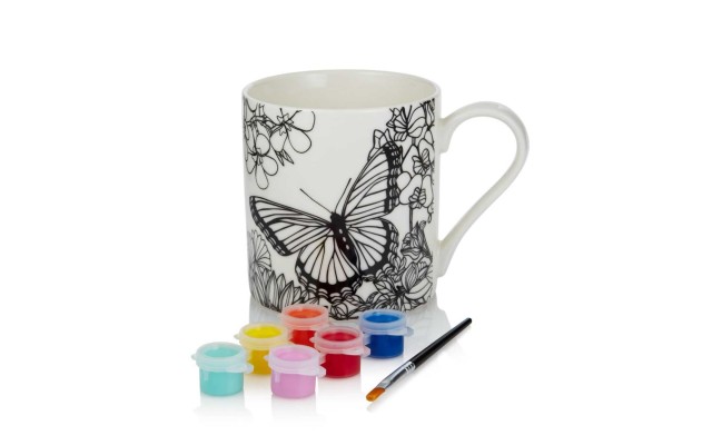  & Beyond A Splash of Color Paint Your Own Mug Butterfly