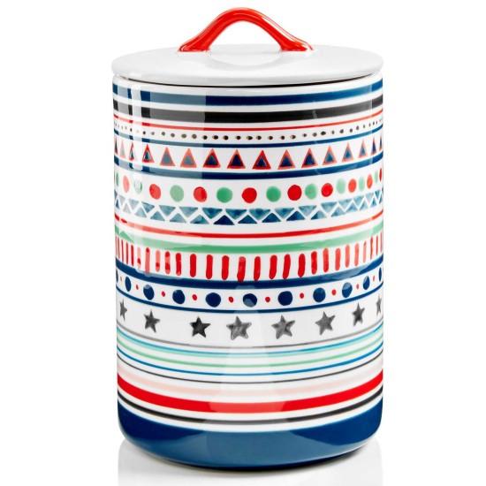  Festive Tree Collection Striped Lidded Canister