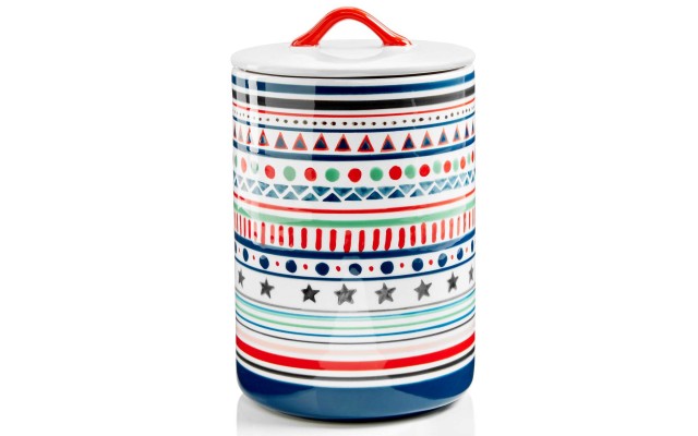  Festive Tree Collection Striped Lidded Canister