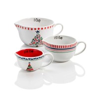 Home Essentials Festive Tree Dinnerware Collection Set of 3 Measuring Cups