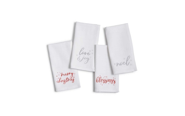  Holiday Collection Blitzen Plaid 4-Pc. Napkin Sets