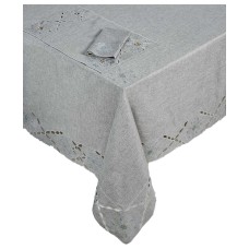 Homewear Snowflake Bloom  Tablecloth (60″ x 84″, Grey)