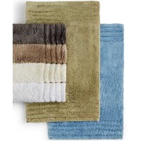 Hotel Collection 100% cotton 24″ x 60″ Bath Rug (Spa Blue)