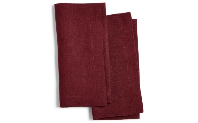  Modern Linen Napkin 20″ x 20″ Set of 2   (Wine)