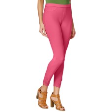 HUE Lace Trim Pique Skimmer (Small, Pink)