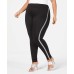  Plus Women's Metallic Tuxedo Ponté-Knit Leggings