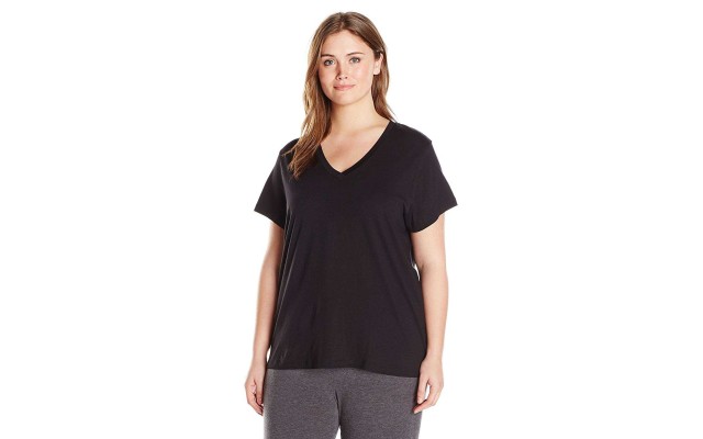  Solid Short Sleeve Sleep Tee (Black, S)