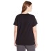  Solid Short Sleeve Sleep Tee (Black, S)