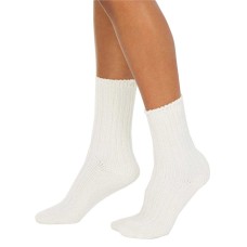 HUE Womens Chenille Socks (Ivory)