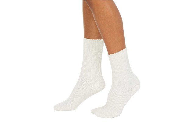  Womens Chenille Socks (Ivory)
