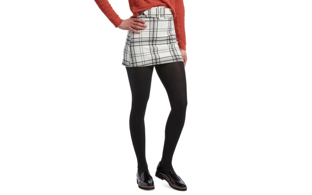  Women’s Diamond-Texture Control-Top Tights (Black,S/M)