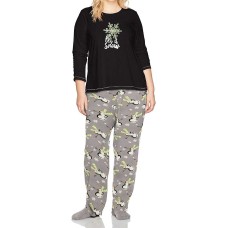 Hue Women’s Graphic Top Printed Pajama Pants & Socks Pajama Sets