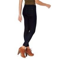 Hue Women’s Laced Up Skimmer Leggings (Midnight Rinse, XS)