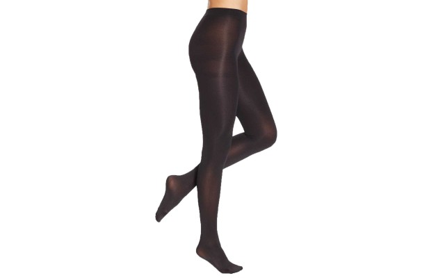  Women’s Luster Control Top Tights (Black, 2)