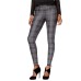  Women’s Metallic Foil Plaid Printed Leggings