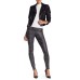  Women’s Metallic Foil Plaid Printed Leggings