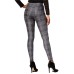  Women’s Metallic Foil Plaid Printed Leggings