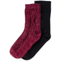 HUE Women’s Soft Knit Crew Boot Socks 2 Pair Pack