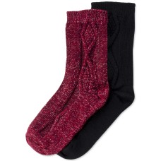 HUE Women’s Soft Knit Crew Boot Socks 2 Pair Pack
