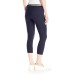  Women’s Striped Waistband Cotton Capri Ponte Leggings