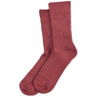 HUE Women's Super-Soft Ribbed Boot Socks, Red Overflow, 9-11