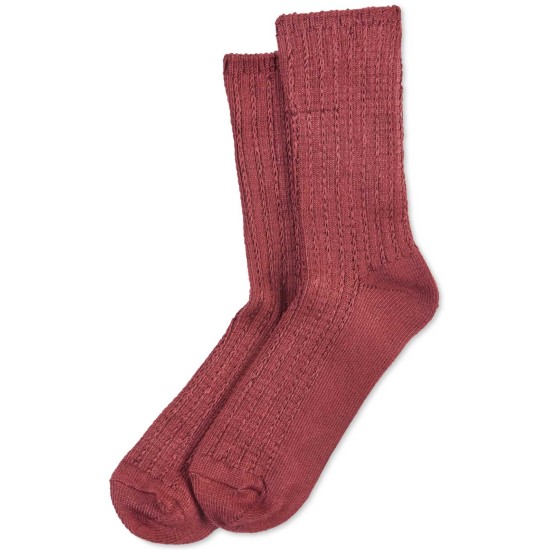  Women's Super-Soft Ribbed Boot Socks, Red Overflow, 9-11