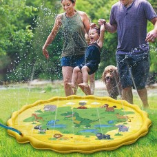 Huge 68″ Splash Water Play Mat for Little Kids & ToddlersWater SprinklerWater Inflatable Wading Pool for Summer Fun Outdoor Water Toys for Boys & Girls