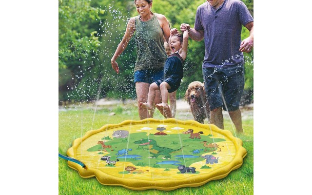 Huge 68″ Splash Water Play Mat for Little Kids & Toddlers, Water Sprinkler, Water Inflatable Wading Pool for Summer Fun Outdoor Water Toys for Boys & Girls