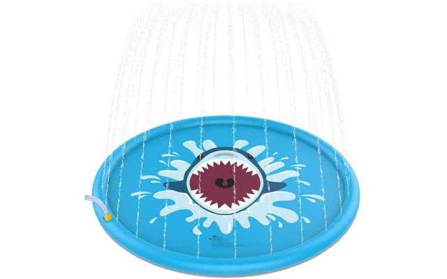 Huge 68″ Splash Water Play Mat for Little Kids & Toddlers, Water Sprinkler, Water Inflatable Wading Pool for Summer Fun Outdoor Water Toys for Boys & Girls