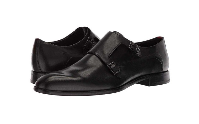  Dress Appeal Double Monk Strap Loafers (Black, 9.5)