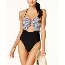 Hula Honey Cutout One-Piece Women’s Swimsuit (Black/White, XS)