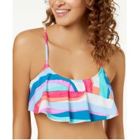 Hula Honey Junior’s Flounce Cross-Back Bralette Top Swimsuits
