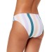  Juniors Striped Bikini Bottom (White Stripe, Large)