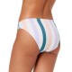  Juniors Striped Bikini Bottom (White Stripe, Large)