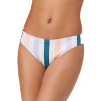 Hula Honey Juniors Striped Bikini Bottom (White Stripe, Large)